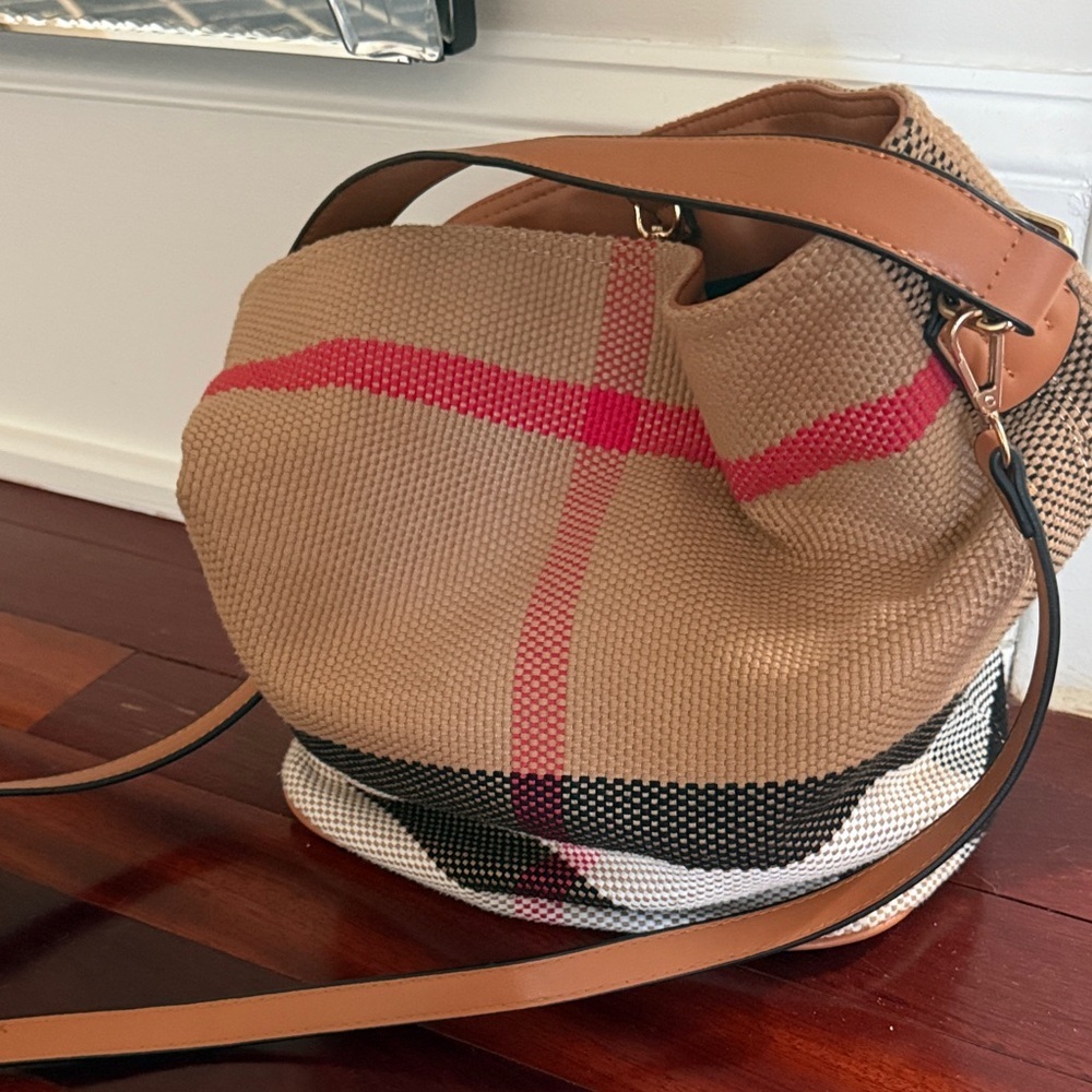 Stylish Tan and Red Women's Bag - Picture 3 of 8